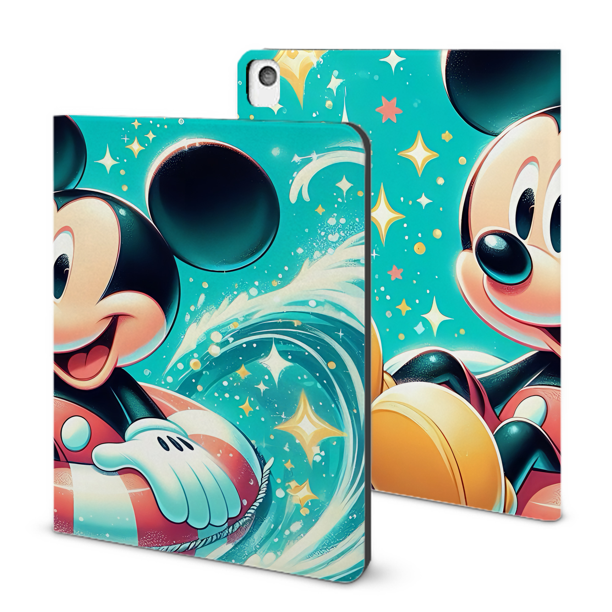 （画像用） ミッキーマウス Mickey Mouse IPadケース ペンホルダー付き ブックスタイルデザイン